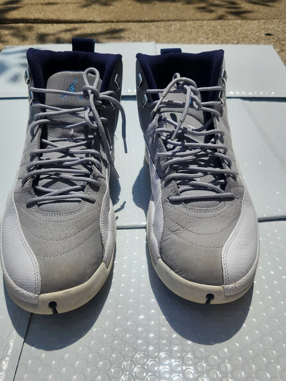 Nike Air Jordan 12 Retro Grey University Blue 130690-007 Men Size 12